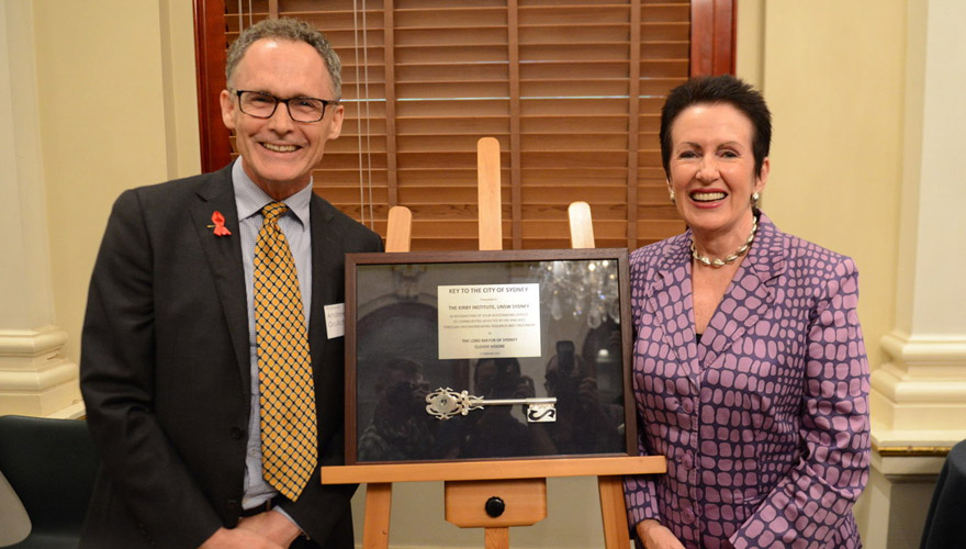 Professor Andrew Grulich and Lord Mayor Clover Moore