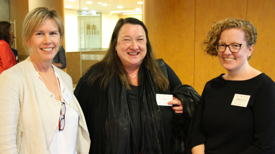 Left to right: Liza Doyle, Kirby Institute; Rose Ffrench, Burnet Institute; and Megan Downie, Indo-Pacific Centre for Health Security, DFAT.