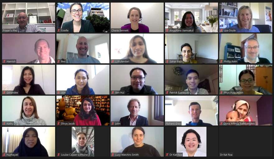 CHART participants and mentors on a Zoom chat to celebration their graduation